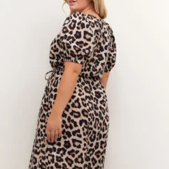 Robe Salmi -Pas Cher Vestylis Magasin large 10581552 leo printet kjole kaffe curve 6