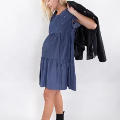 Robe De Grossesse À Volants Avec Perles