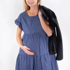 Robe De Grossesse À Volants Avec Perles -Pas Cher Vestylis Magasin large 1IMG 2752