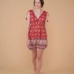 Louise Misha Robe Pluma Red Flowers -Pas Cher Vestylis Magasin large 36285 Robe Pluma Red Flowers