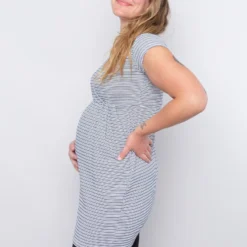 Robe Maternité De Grossesse À Rayures Bleues 7 Robe Maternité De Grossesse À Rayures Bleues -Pas Cher Vestylis Magasin large IMG 0605