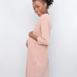 Robe Maternité De Grossesse Comfy Rose Rayures Irisées 7 Robe Maternité De Grossesse Comfy Rose Rayures Irisées -Pas Cher Vestylis Magasin large IMG 1758