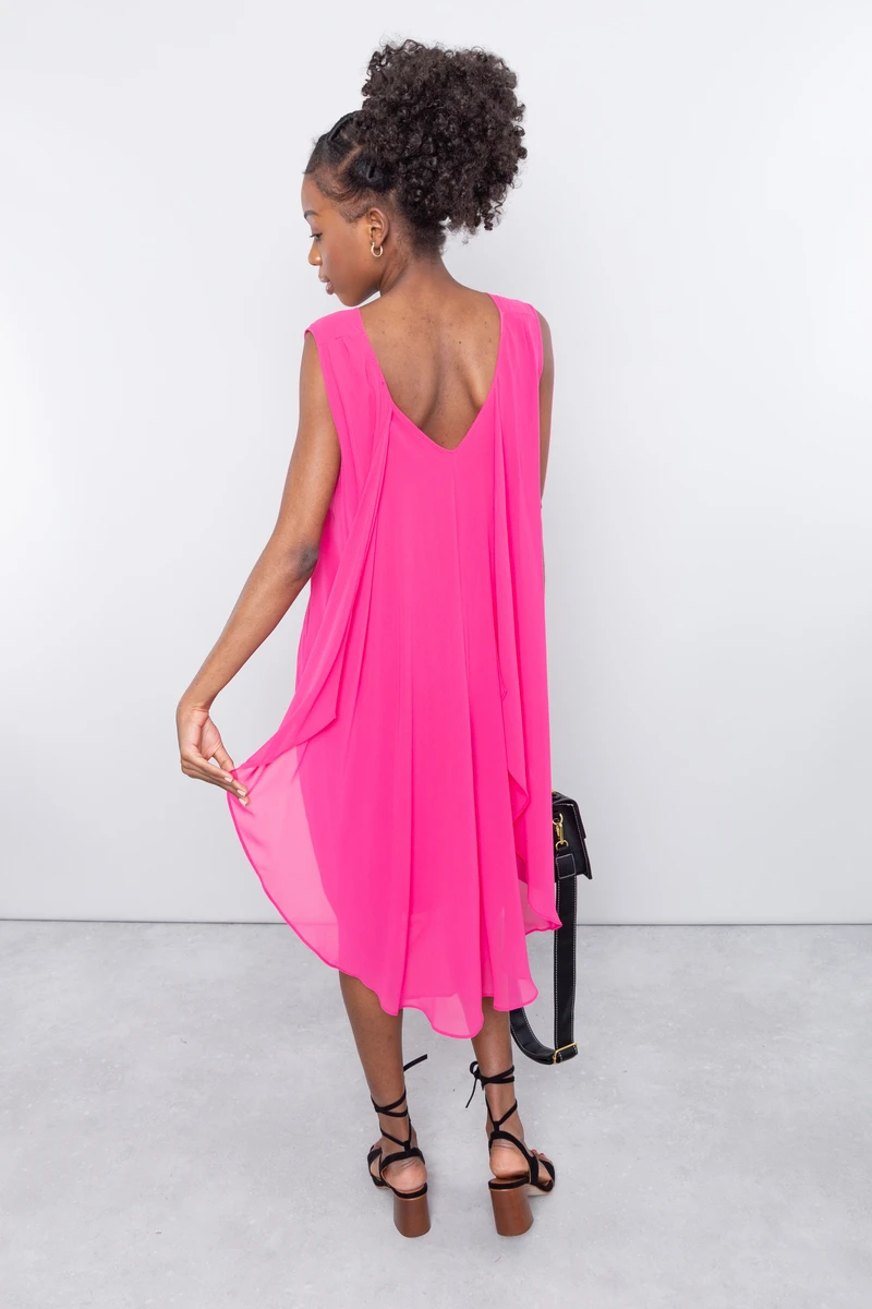 Robe Maternité De Grossesse Habillée Fuchsia 5 Robe Maternité De Grossesse Habillée Fuchsia – Image 3