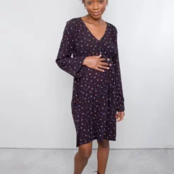 Robe Maternité De Grossesse Et D'allaitement Marine Imprimée -Pas Cher Vestylis Magasin large IMG 1797 Modifier