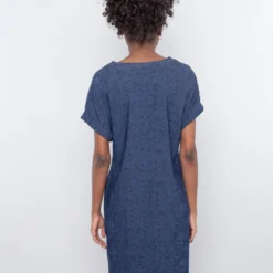 Robe Maternité De Grossesse Habillée Jacquard Bleu -Pas Cher Vestylis Magasin large IMG 1810