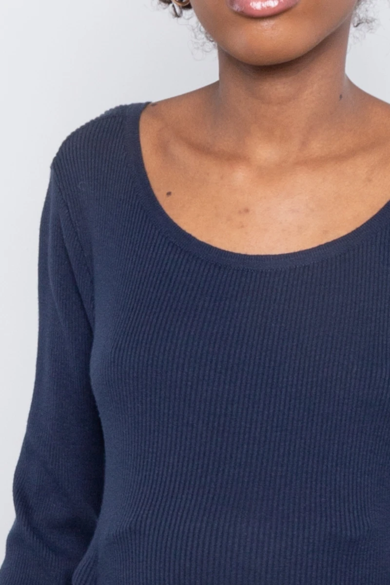 Robe Maternité Pull De Grossesse Plissée Bleu Marine 6 Robe Maternité Pull De Grossesse Plissée Bleu Marine – Image 4