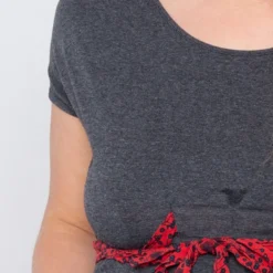 Robe Maternité De Grossesse Grise Avec Lien -Pas Cher Vestylis Magasin large IMG 2550