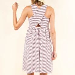 Robe Maternité Eugénie Rayures Rouges Et Marine -Pas Cher Vestylis Magasin large IMG 3702