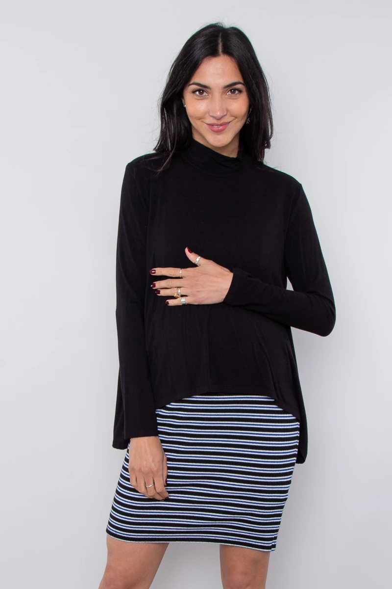 Robe Maternité De Grossesse Et Allaitement Palmina Bi-matière 3 Robe Maternité De Grossesse Et Allaitement Palmina Bi-matière