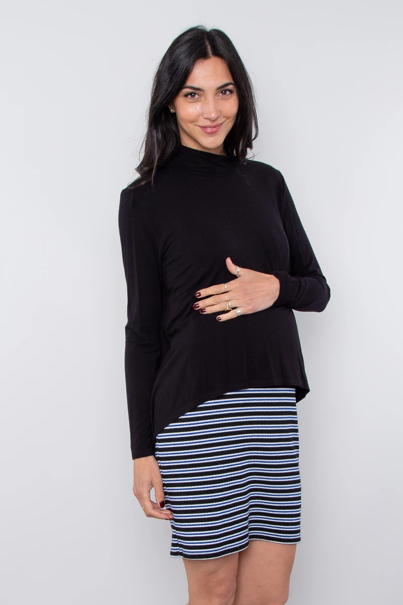 Robe Maternité De Grossesse Et Allaitement Palmina Bi-matière 4 Robe Maternité De Grossesse Et Allaitement Palmina Bi-matière – Image 2