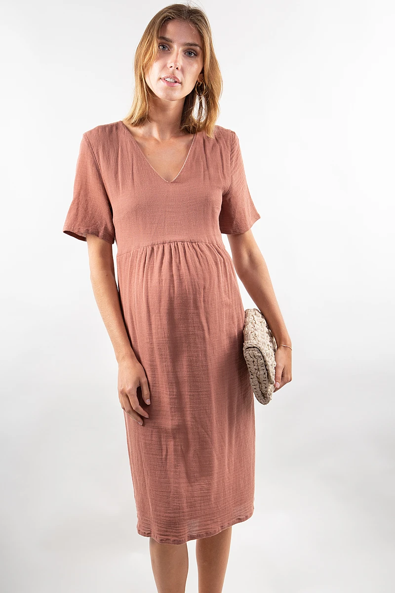 Robe Maternité Marsala 5 Robe Maternité Marsala – Image 3