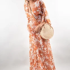 Robe Maxi De Grossesse Imprimée Terracota Verbena