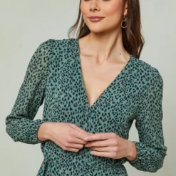 Robe Shara -Pas Cher Vestylis Magasin large MJ27570 GRIS VERT 0142