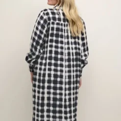 Robe Lumila 11 Robe Lumila -Pas Cher Vestylis Magasin large black broken white check kclumila dress 3