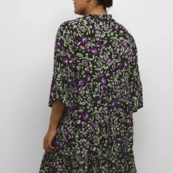 Robe Cisma -Pas Cher Vestylis Magasin large black green purple flower kcisma dress 3