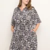 Robe Cobby -Pas Cher Vestylis Magasin large black orange lupine print kcobby dress 1
