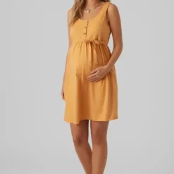 Mamalicious Robe Maternité Et Allaitement Mlevi -Pas Cher Vestylis Magasin large mama licious regularfitu halskortkjole orange 2