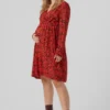 Mamalicious Robe Maternité Mlonora -Pas Cher Vestylis Magasin large mama licious regularfitv halsalmindeligeaermerkjole red