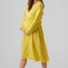 Mamalicious Robe Maternité Ramone -Pas Cher Vestylis Magasin large mama licious regularfitv halselastiskemanchetteralmindeligeaermerkortkjole yellow 1
