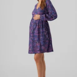 Mamalicious Robe Maternité Et Allaitement Mllantana -Pas Cher Vestylis Magasin large mama licious regularfitv halselastiskemanchetterbredeaermerkjole blue 2