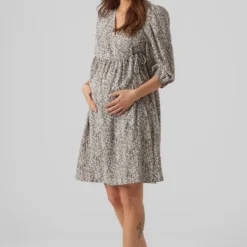 Mamalicious Robe Maternité Azelia -Pas Cher Vestylis Magasin large mama licious regularfitv halselastiskemanchetterbredeaermerkortkjole white 2