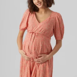 Robe Maternité Sara 10 Robe Maternité Sara -Pas Cher Vestylis Magasin large mama licious regularfitv halskortkjole brown