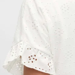 Mamalicious Robe Maternité Dinne 32 Mamalicious Robe Maternité Dinne -Pas Cher Vestylis Magasin large mama licious regularfitv halsmanchettermedflaeserkortkjole hvid