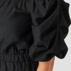 NA-KD Robe Kayna -Pas Cher Vestylis Magasin large nakd off shoulder puff sleeve a line dress black 1014 000651 0002 04G