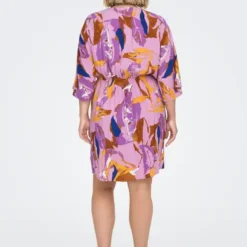 ONLY CARMAKOMA Robe Cardalisa -Pas Cher Vestylis Magasin large only regularfitv halslangkjole lilla 1