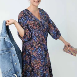 Robe Renton -Pas Cher Vestylis Magasin large robe longue boheme impression floral tissu oeko tex 2