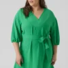 Vero Moda Curve Robe Pye -Pas Cher Vestylis Magasin large veromoda regularfitv halscurveballonaermerkortkjole groen
