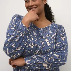 Robe Vella -Pas Cher Vestylis Magasin large vintage indigo chalk print kcvella dress 2