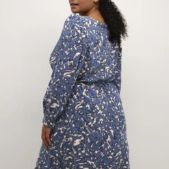 Robe Vella -Pas Cher Vestylis Magasin large vintage indigo chalk print kcvella dress 3